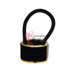 Inel pentru prins parul din plastic model ILM010AA Auriu cu catifea Neagra